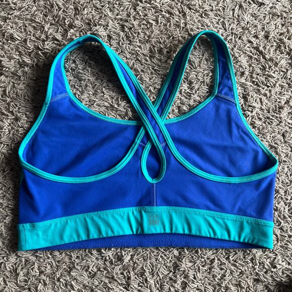 Victoria's Secret Sport Green and Blue Razerback Sports Bra Size Large - Picture 2 of 4